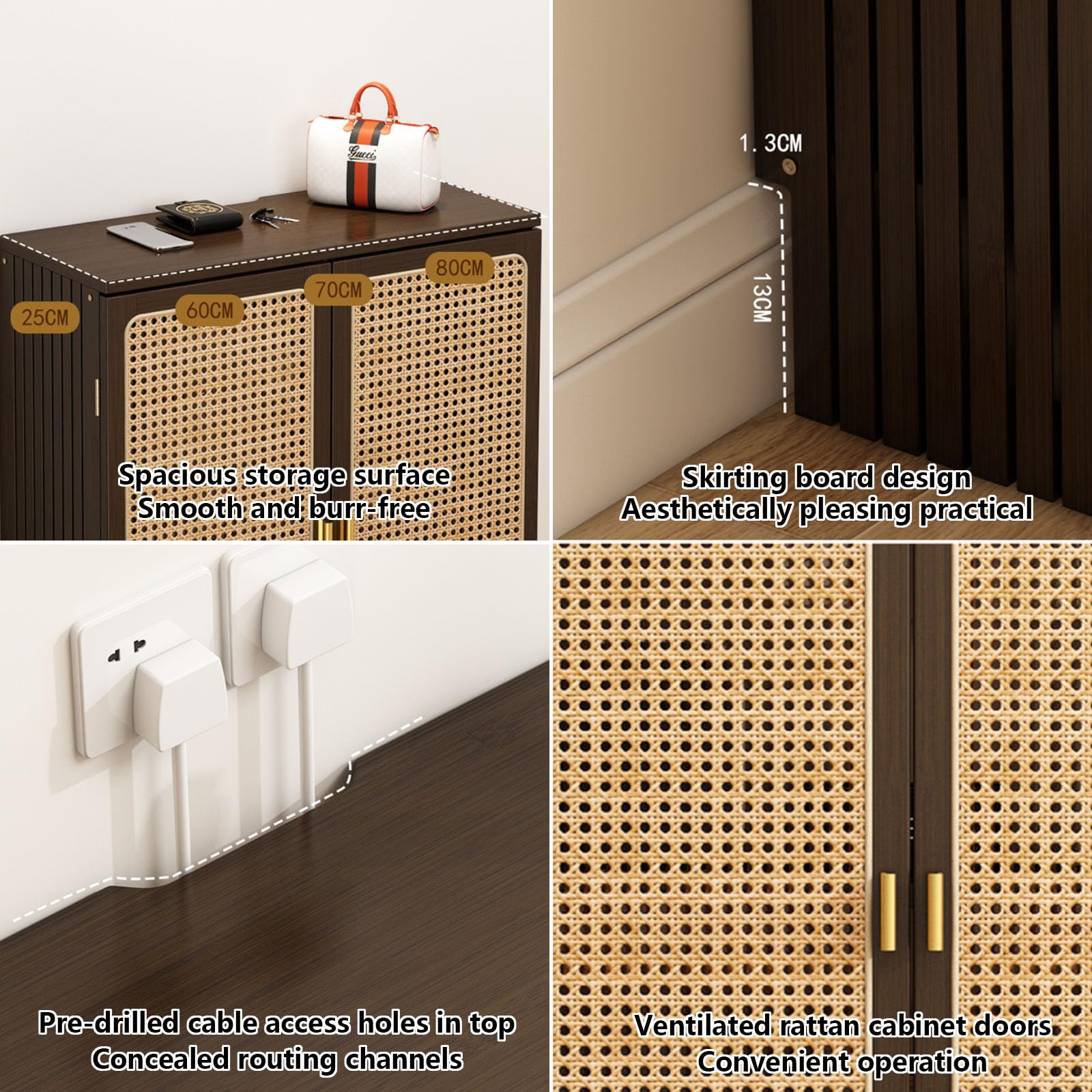 Copritermosifone In Rattan Moderno Copritermosifone In Legno Design a Doppia Anta Con Ampio Piano Lavoro Adatto per Soggiorni e Bagni 50x25x70cm