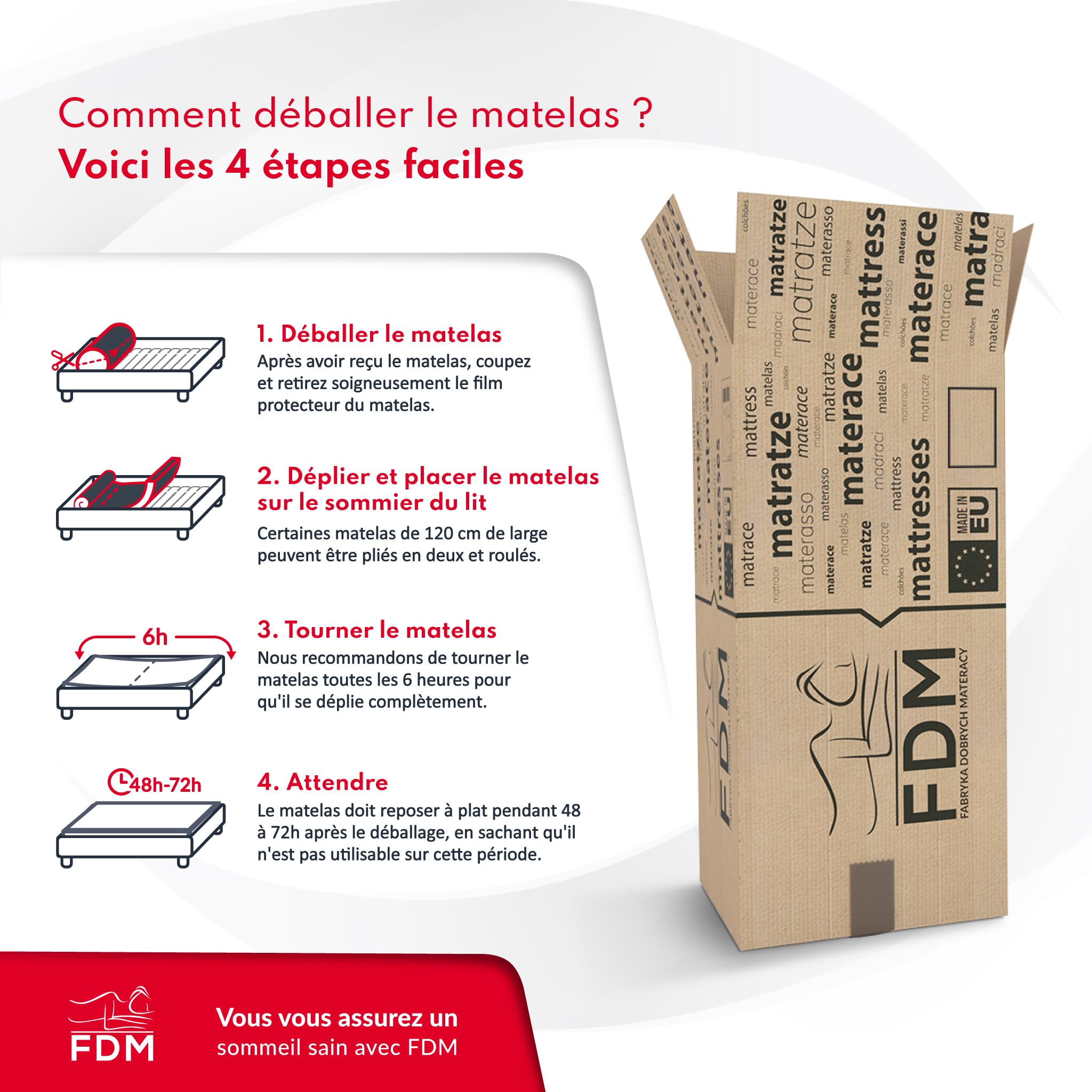 FDM Paulo Matelas 90x200 cm Mousse à Mémoire de Forme avec Couche de Sarrasin Naturel Épaisseur 16 cm Fermeté H3 Matelas à Deux Faces 7 Zones de Confort Housse Lavable Oeko-TEX Hypoallergénique