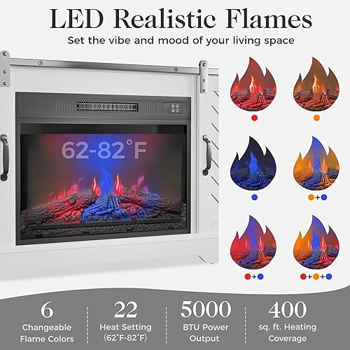 Miniatura 2 de Soporte de TV de granja con puerta corrediza de granero para televisores de hasta 65 pulgadas, centro de entretenimiento de 34 pulgadas de alto,