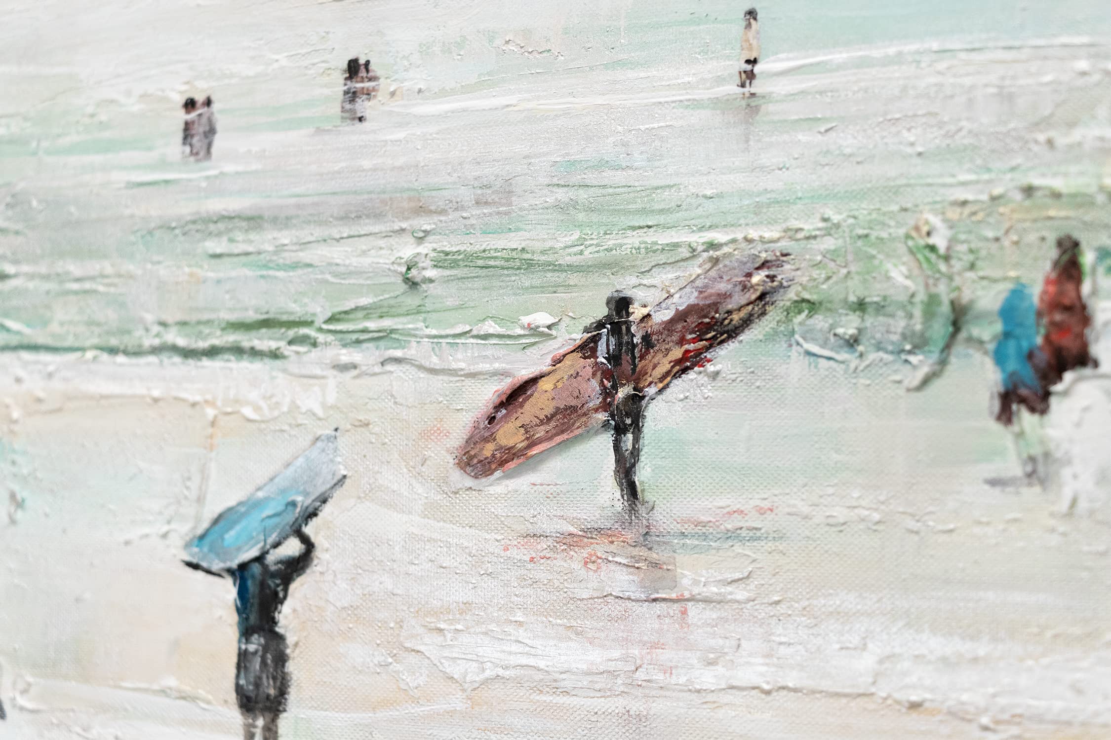 YS-Art XXL Abstrakt Acrylbild auf Leinwand Wellenreiten handgemalte Strand