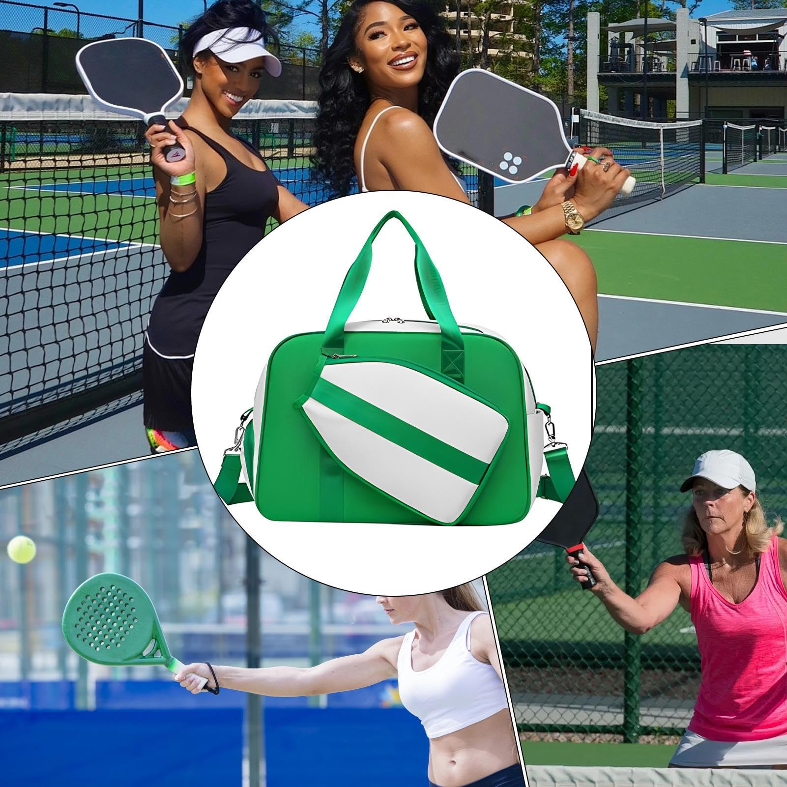 Borsa per pickleball, racchetta da pickleball, borsa sportiva con scomparto per scarpe, grande capacità, per palestra, viaggi, tempo libero, torneo