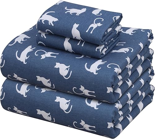 ZOYER Juego de sábanas de franela tamaño King, 100 % algodón doble cepillado, bolsillos profundos de 16 pulgadas, transpirables y extrasuaves,