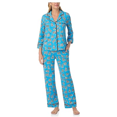 Kate Spade New York 3/4 Sleeve Brushed Jersey Long PJ Set Women