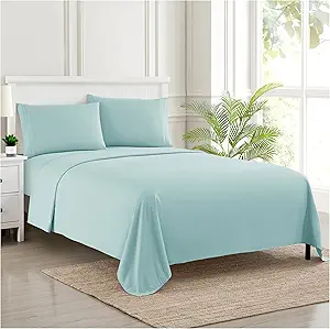 California King Sheet Sets - Breathable Luxury Sheets with Full Elastic & Secure Corner Straps Built In - 1800 Supreme Collection Deep Pocket Bedding Set, Sheet Set, California King, Light Blue