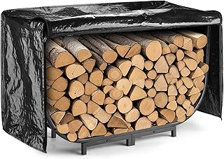 facka 40 Inch Heavy Duty Firewood Rack Outdoor with Cover, Waterproof Lo...