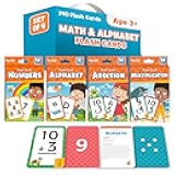 Head Start Flash Cards Set for Preschool Learning Activities, 140 Toddler Flashcards, Math Games for Kids - Numbers, Addition, Multiplication, and Alphabet Flash Cards, Ages 3+