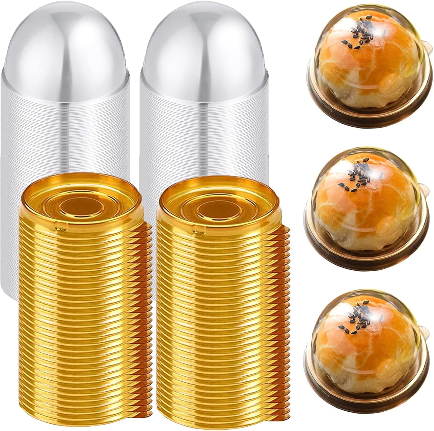 Powerful 200 Pcs Mini Cupcake Container 2.8 Inches Clear