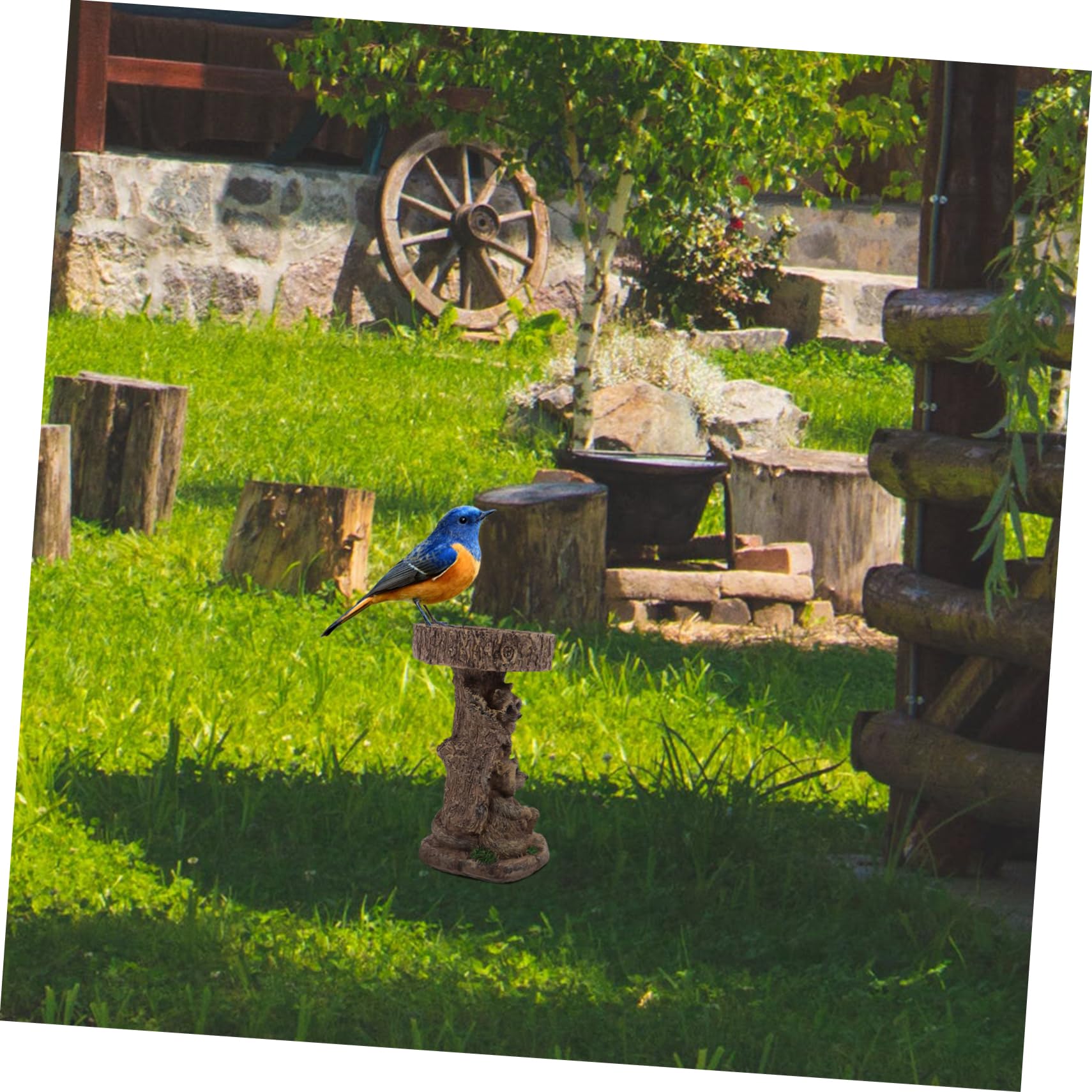 Toyvian Bagno per Uccelli in Resina Decorativo Mangiatoia per Uccelli da Esterno Accessorio da Giardino per Patio e Balconi Design Realistico e Artigianale