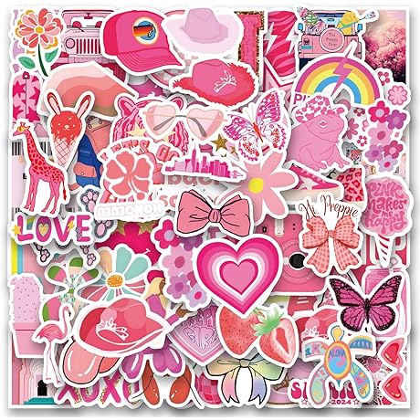 120 Pack Preppy Pink Sticker Pack: Unleash Your Inner Style