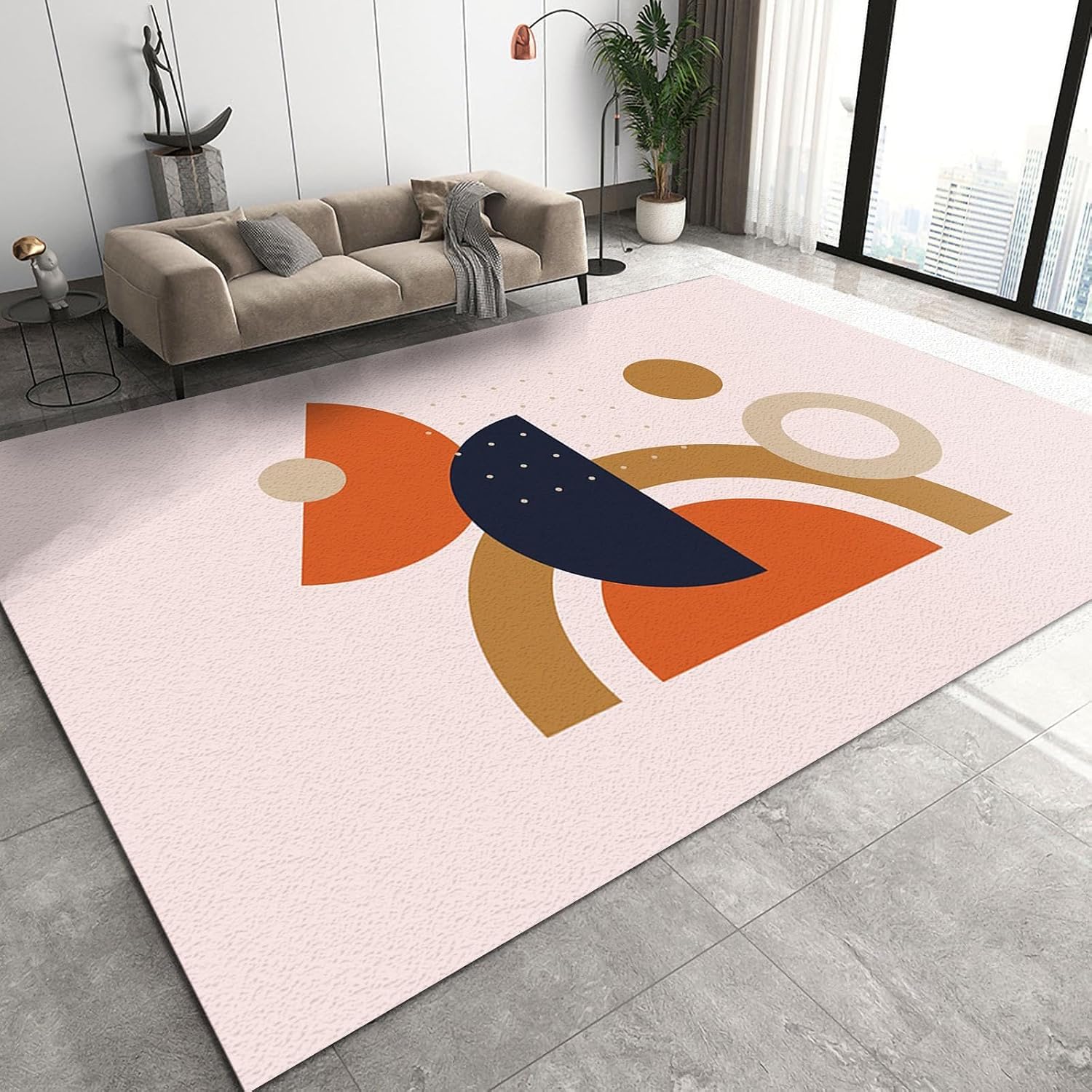 Tapis de zone antidérapant 120x160 cm pour sécuriser le salon
