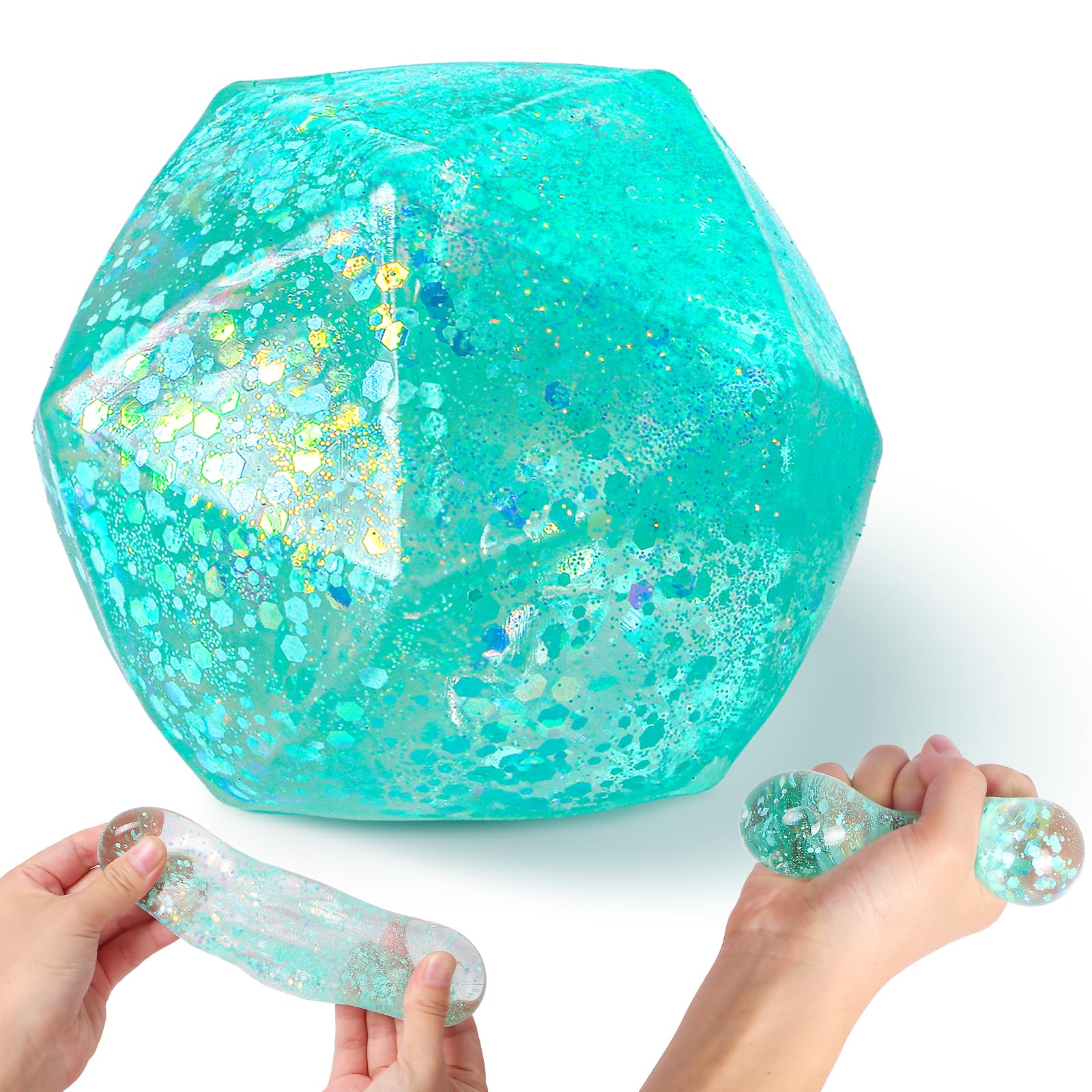 Stress Cube Squishy Stress Balls for Adults and Kids, Ice Squishy Sugar Stress Ball Sensory Fidget Toys, Slow Rise Squeeze Cube for Anxiety Relief,