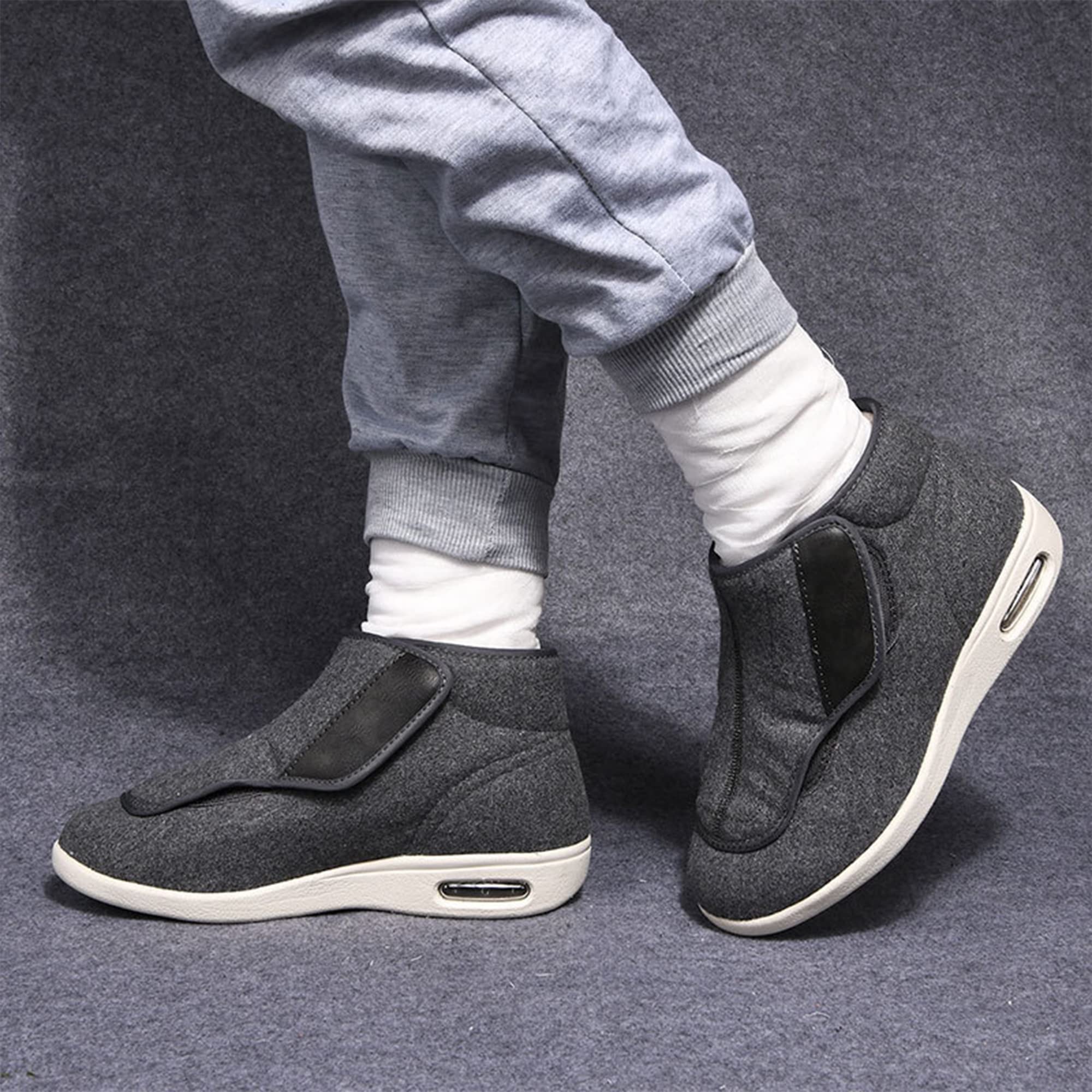 Zapatos para Diabéticos para Hombre Zapatillas Extra Anchas para Artritis Pies Hinchados Zapatillas Ajustables Transpirables Antideslizantes para Ancianos En Invierno