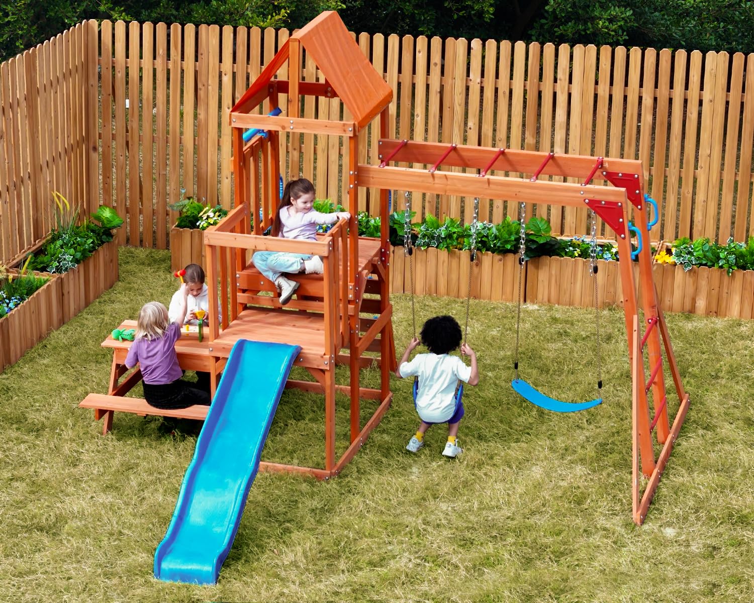 Dolphin Playground Cedar Swing Set