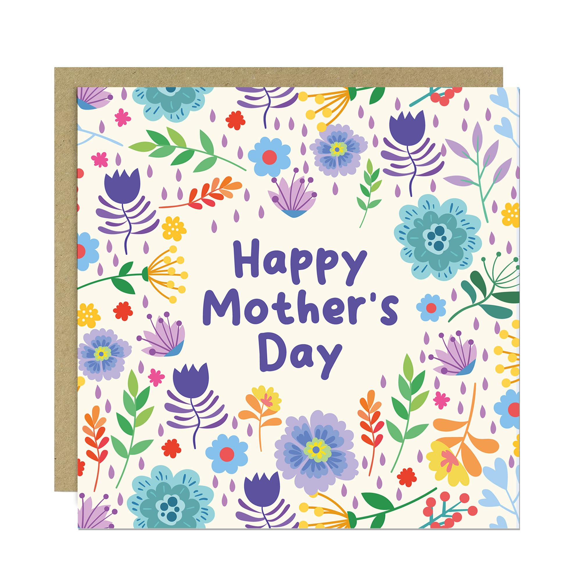 RED OCEAN Handmade Card For Mum Nan Nanny Mother In Law Grandma, Mothers Day Card With Envelope, Floral Mothers Day, For Her, Mum, Nanny, Nan