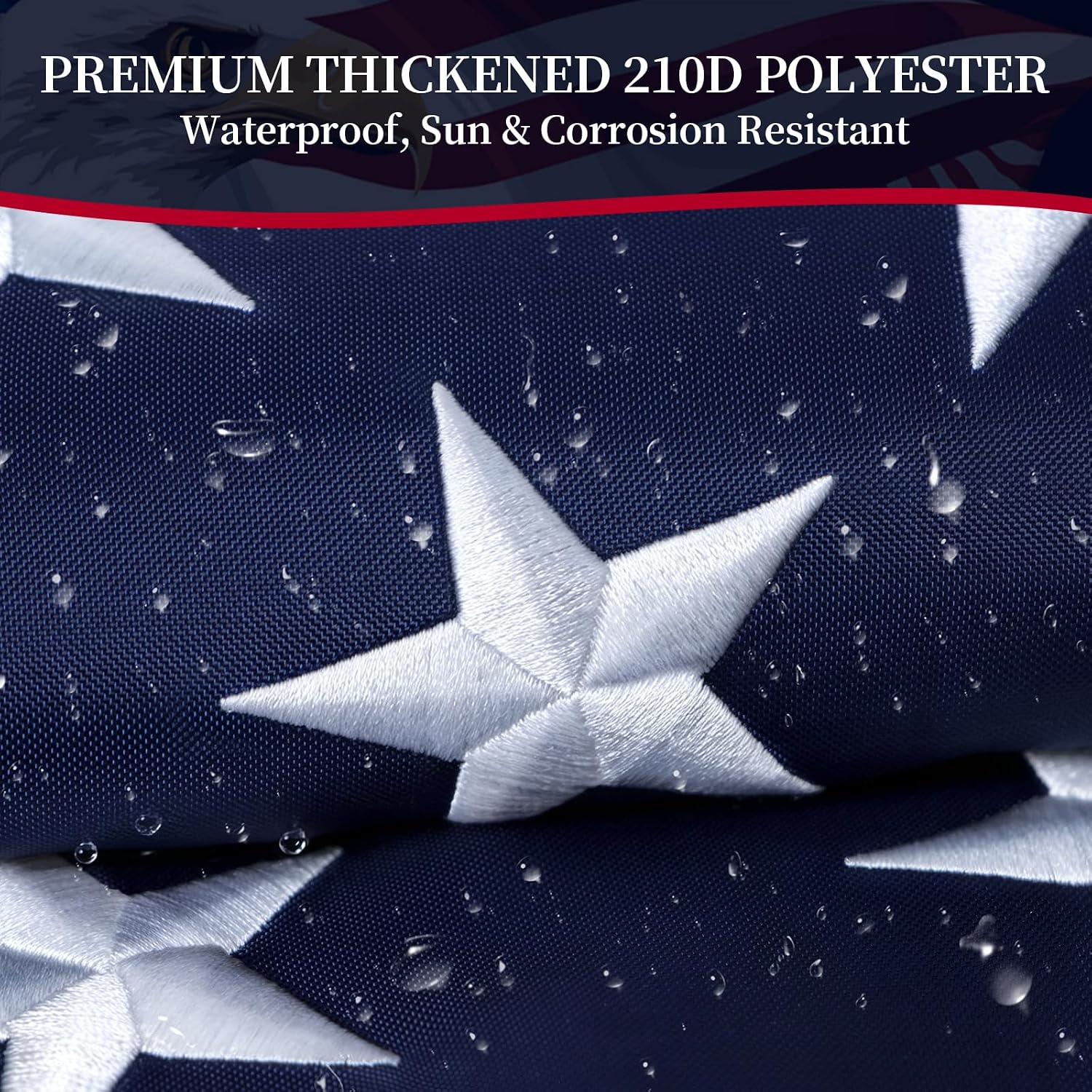 American Flags for Outside 3x5 Ft American Flag Outdoor Heavy Duty, USA Flag residential, US Flags High Wind Embroidered Stars, Sewn Stripes, Thick Spun Polyester UV Fade Resistant, Brass Grommets