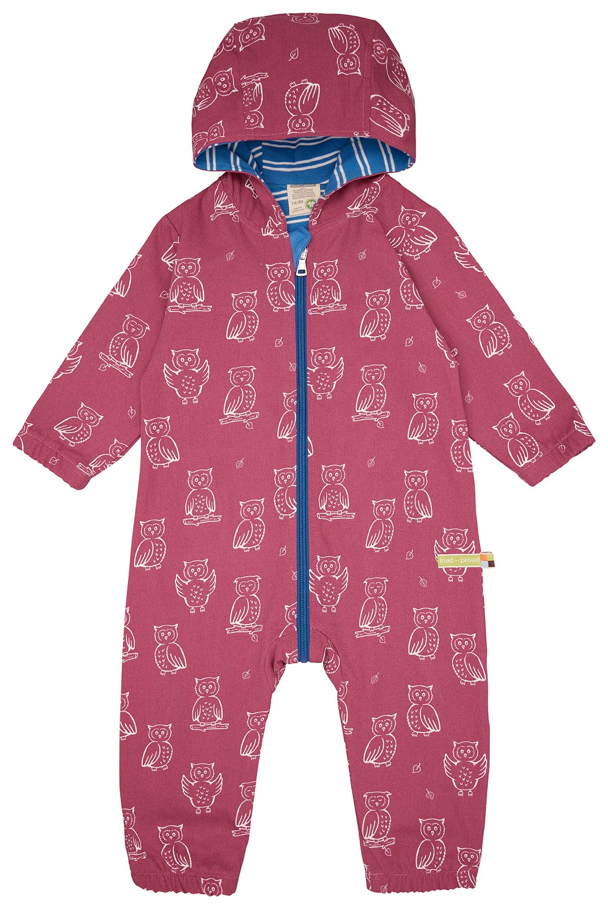loud + proud Baby-Mädchen Wasserabweisend mit Druck, GOTS Zertifiziert Outdooroverall