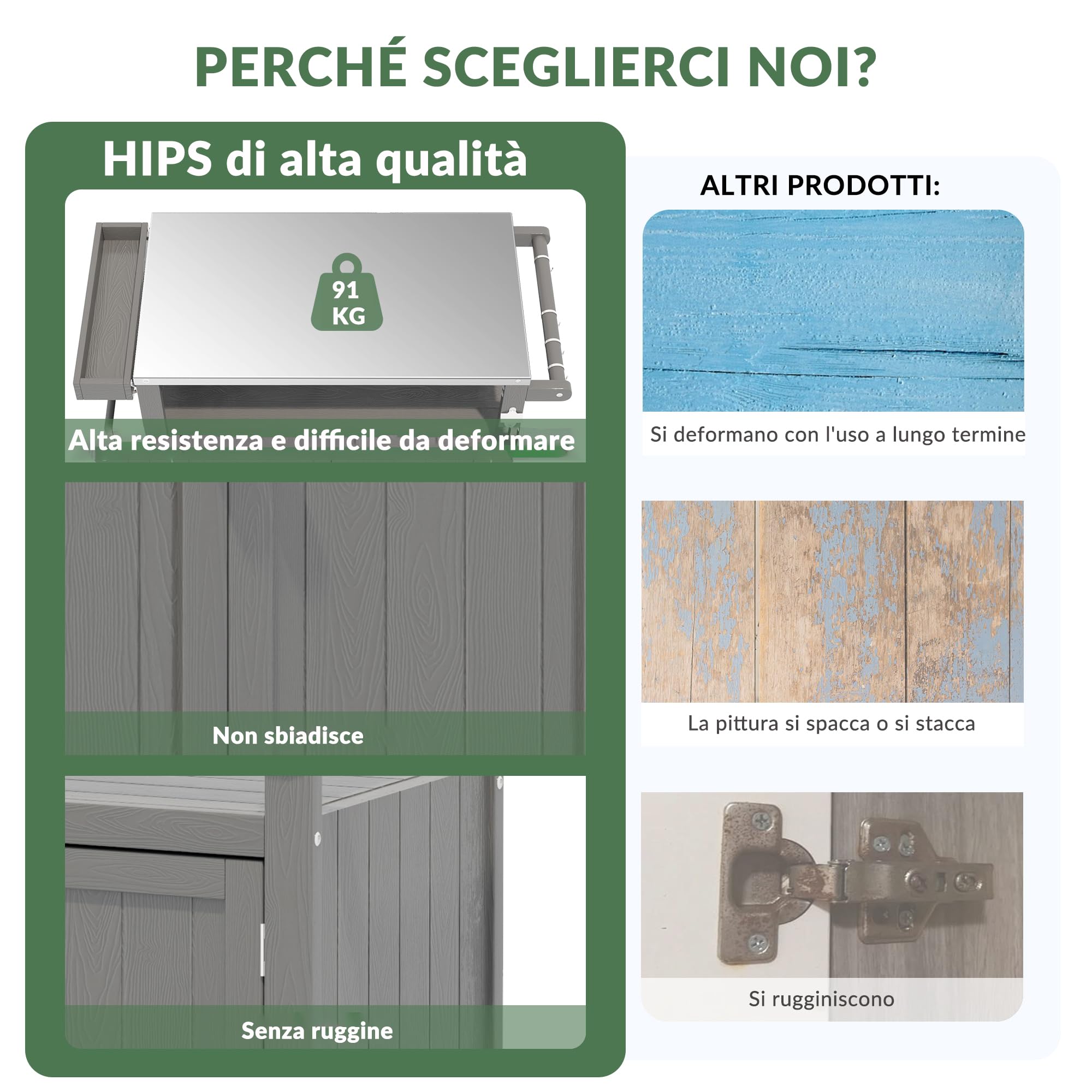 Isola di Cucina Esterna con Ruote Marrone - Carrello Barbecue Mobile Multifunzione, Piano Lavoro e Stoccaggio, Portatile per Giardino Terrazza Campeggio Picnic