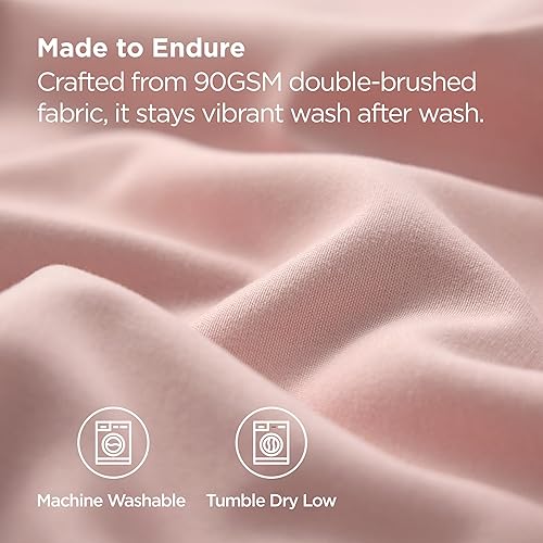 Miniatura 5 de Bedsure Juego de 2 fundas de almohada de tamaño estándar, fundas de almohada de microfibra cepillada color rubor pálido, súper suaves y acogedoras