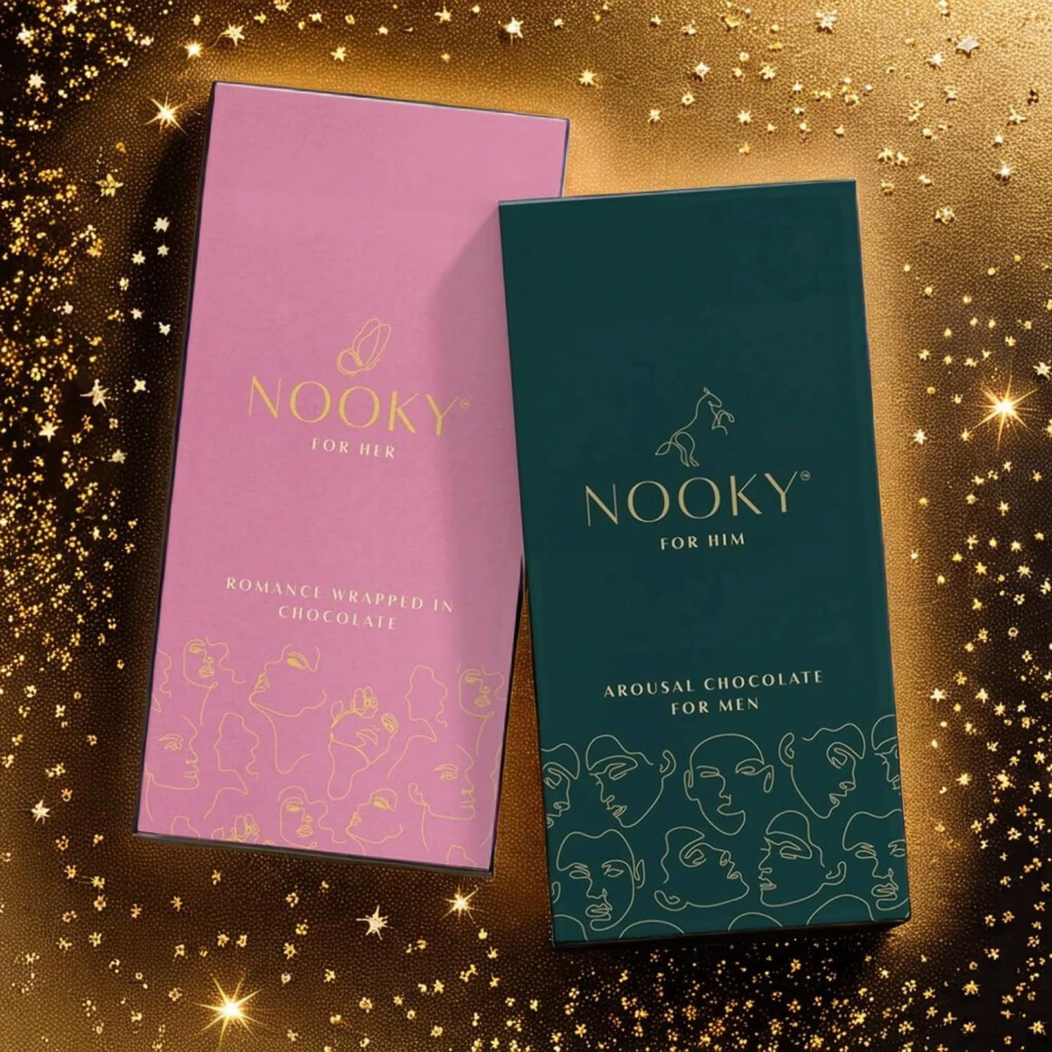 InstaEats Nooky Fitoor Combo – Set of 2 Premium Dark Chocolates for Him & Her | Mood-Boosting Vegan Treat | Ideal Gift for Couples | Gluten-Free Delight | 80 grams