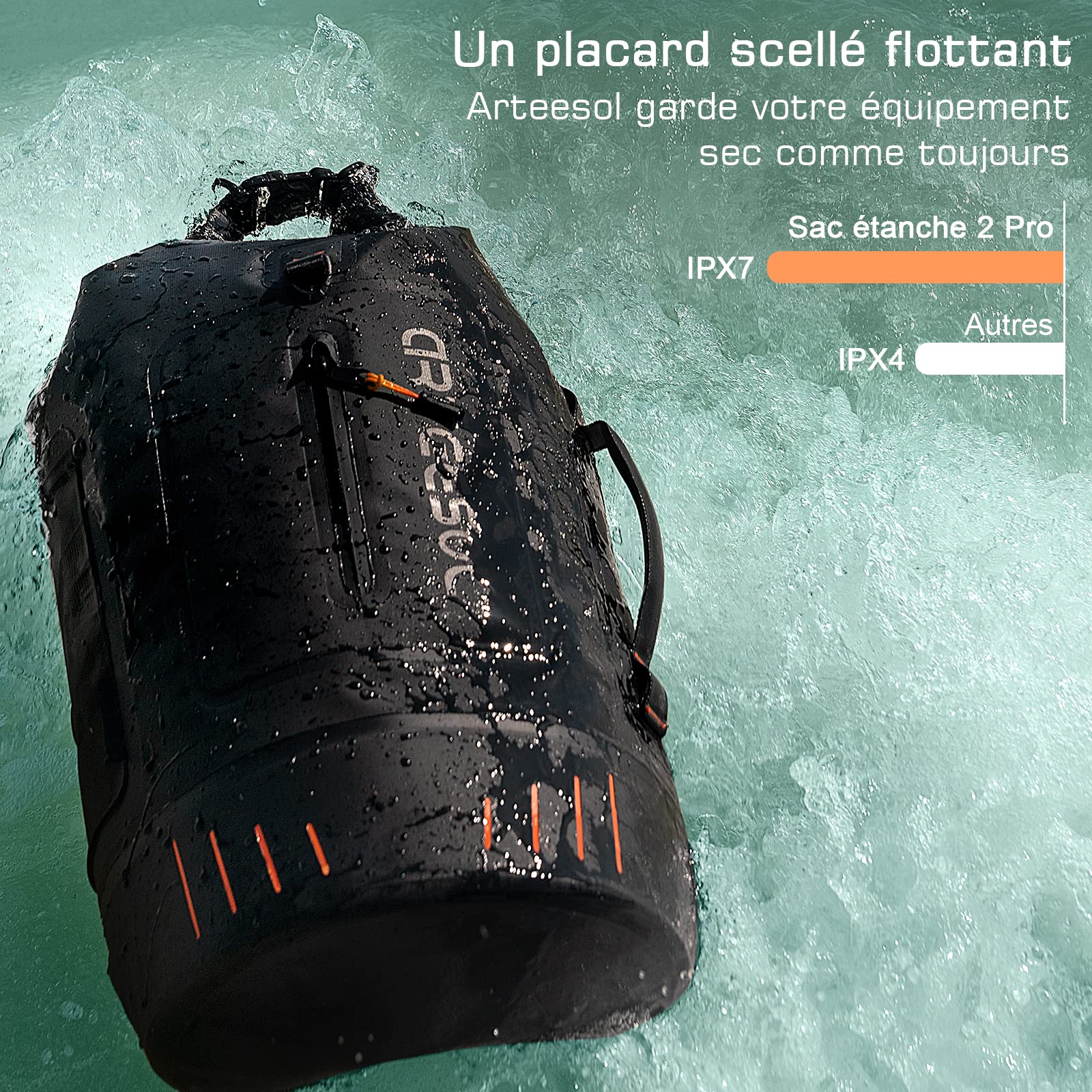 Sac Etanche Amélioré 45l 40l 30l 20l Waterproof Sac étanche Dry Bag avec épaulette，Parfait pour Le Paddle Kayak Canoë Camping Pêche Natation Rafting