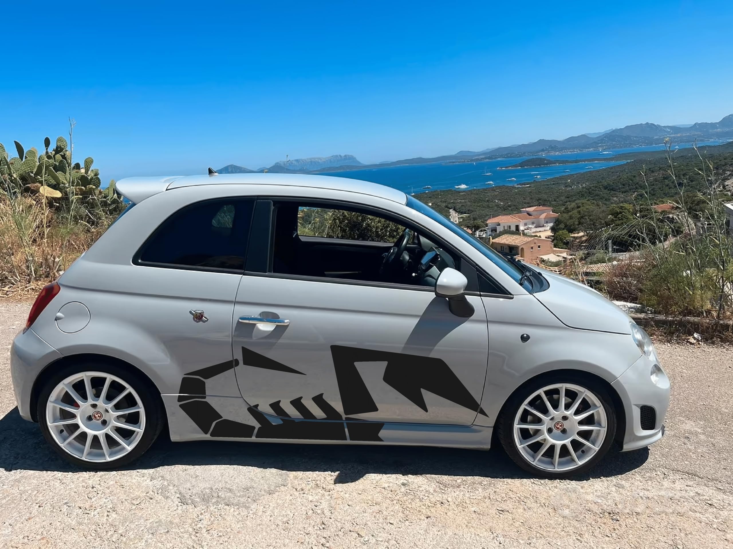 2 Adesivi Scorpioni Big Worldcustom Compatibile con Fiat Abarth 595 (Rosso)