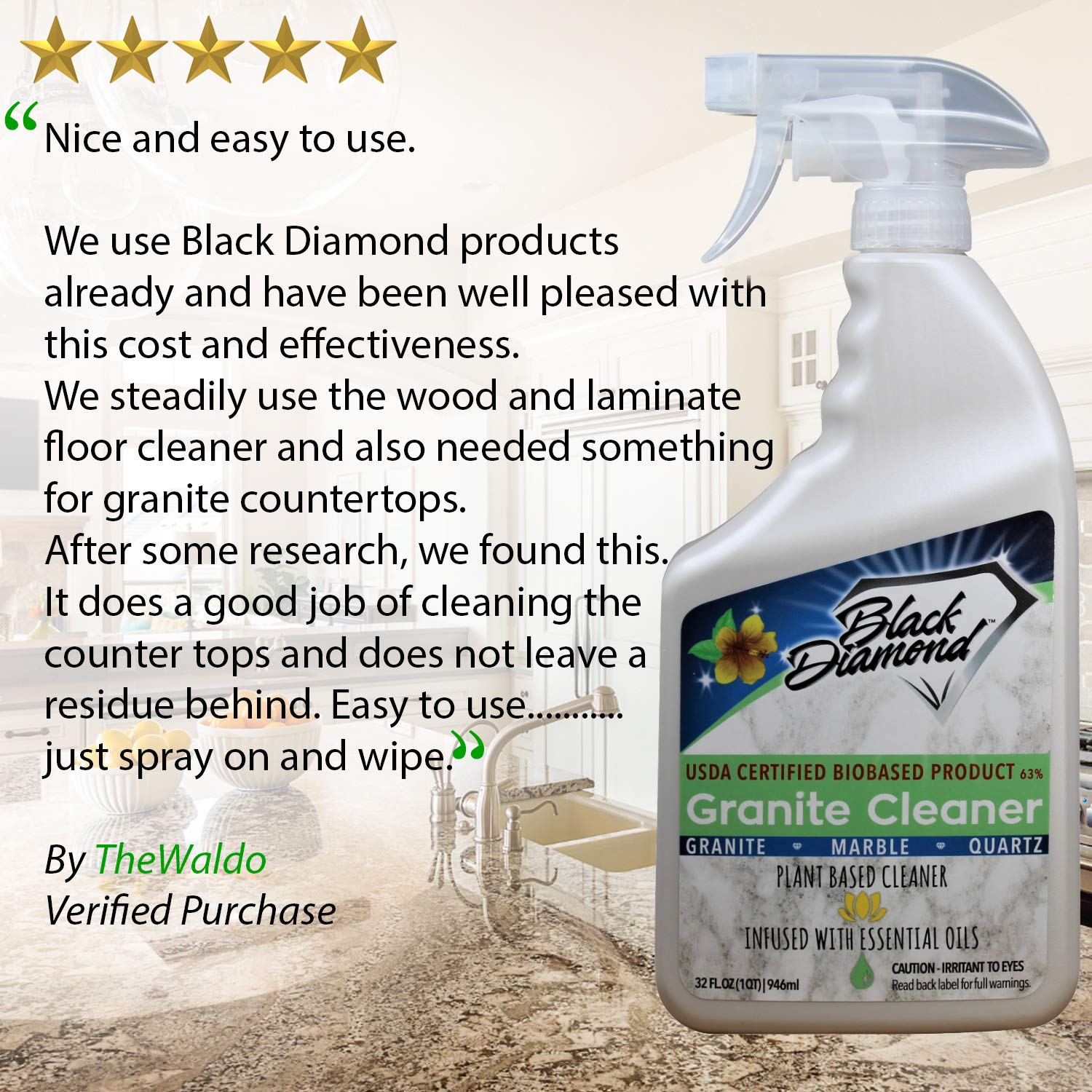 Buy Black Diamond Stoneworks Granite Counter Cleaner USDA Certified