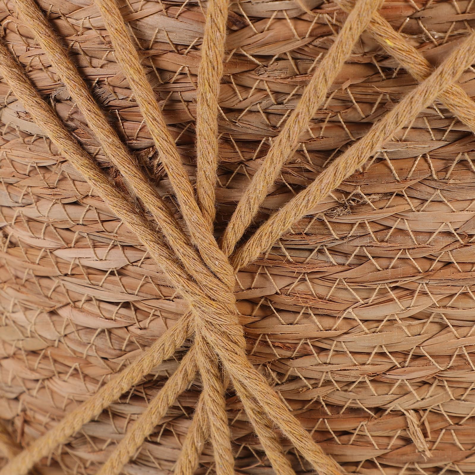 Cesto Intrecciato Decorativo in Paglia Naturale per Piante e Fiori, Contenitore Multiuso Resistente per Interni, Vaso Portaoggetti Rustico per Soggiorno, Dimensioni 29x22 Cm