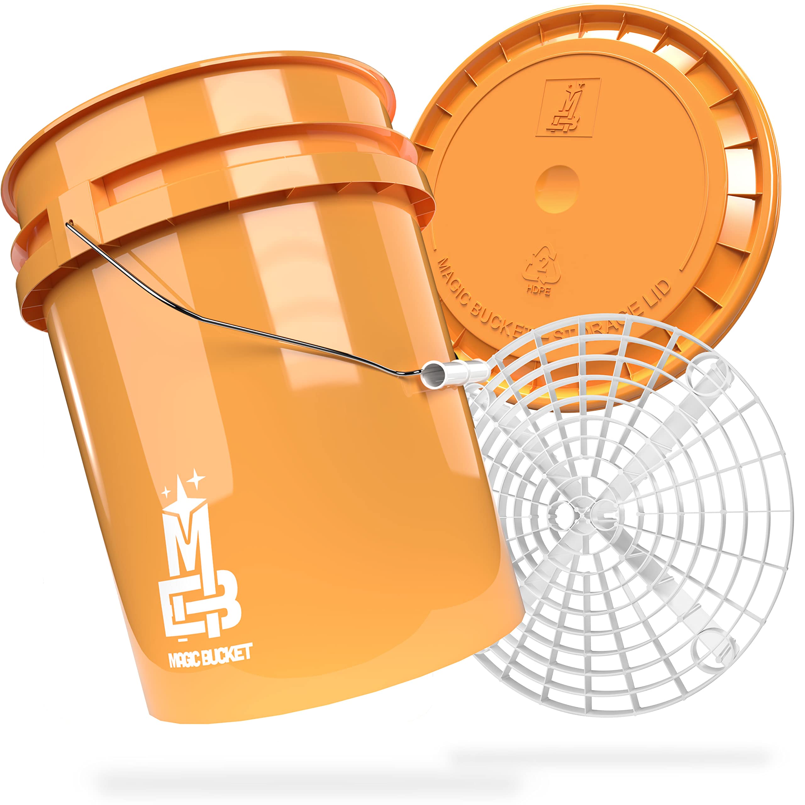 Magic Bucket | Paquete de Lavado a Mano | Cubo de Lavado con Tapa - Cubo Protector de Arena - 5 US GALLONS Aprox. 20 litros | Set de Lavado (selección de Colores)