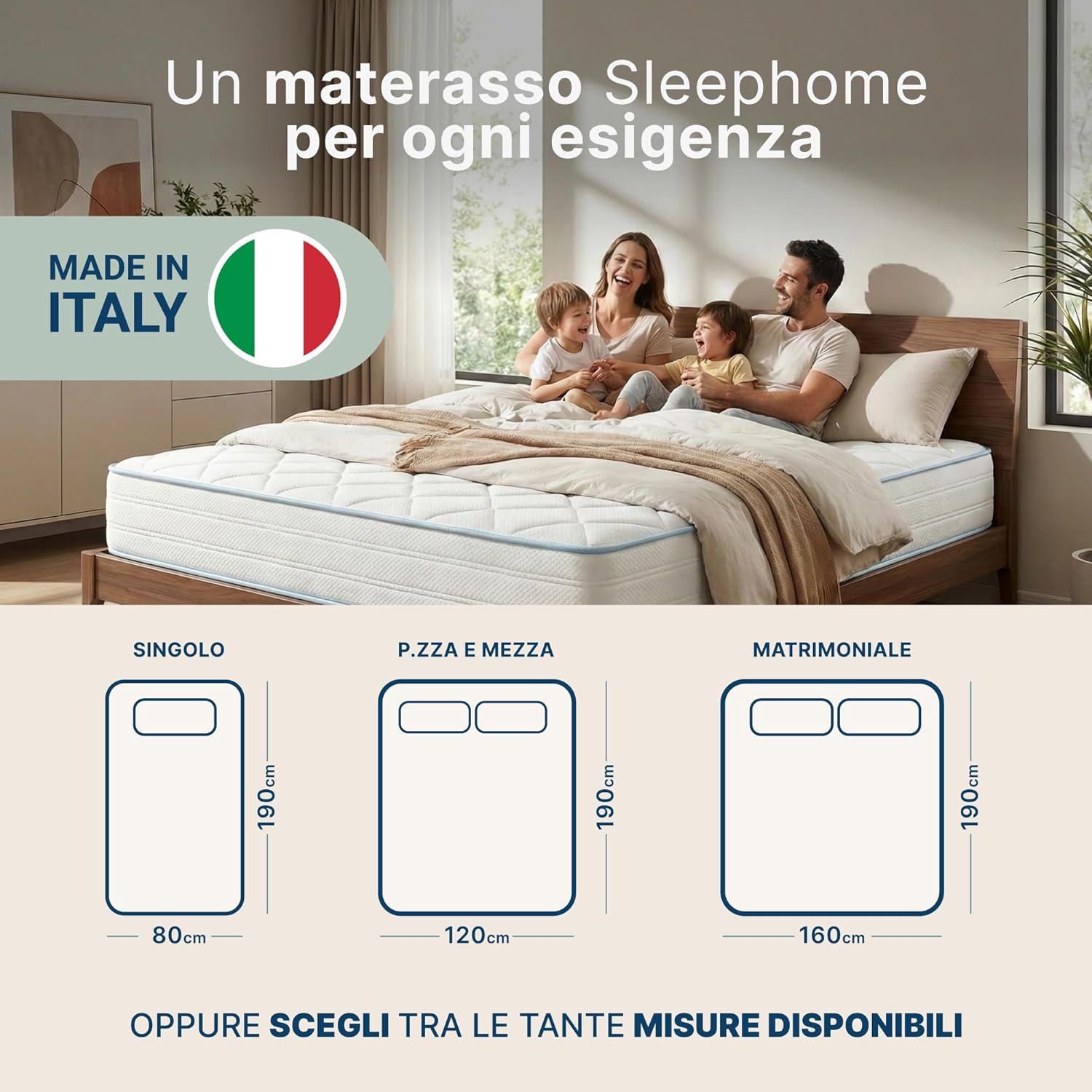 Sleephome Materasso Matrimoniale 160x190 h 20 cm immagine 2