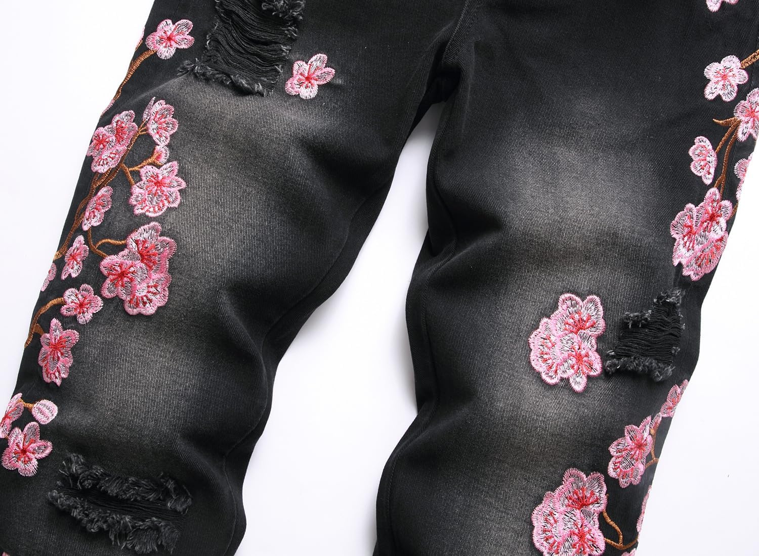 Baylvn Men's Designer Straight Slim Fit Patchwork Jeans Comfort Skinny Biker Denim Pants - Image 3