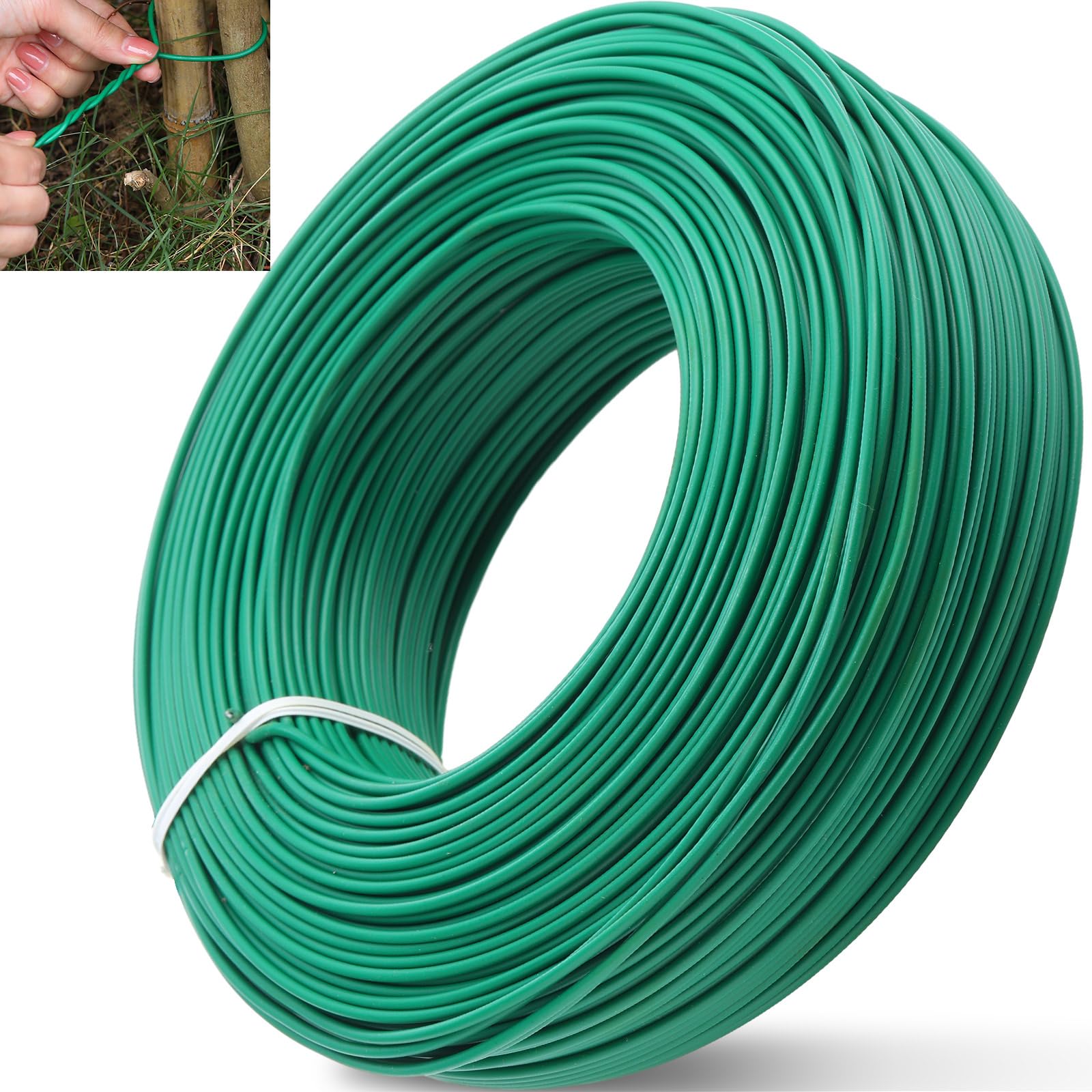 SiliFine 328 Feet Garden Wire for Plants, Soft Twist Plant Tie for Climbing Plants, Tomatoes, Vines, Branches, Home Office Organization, Diameter
