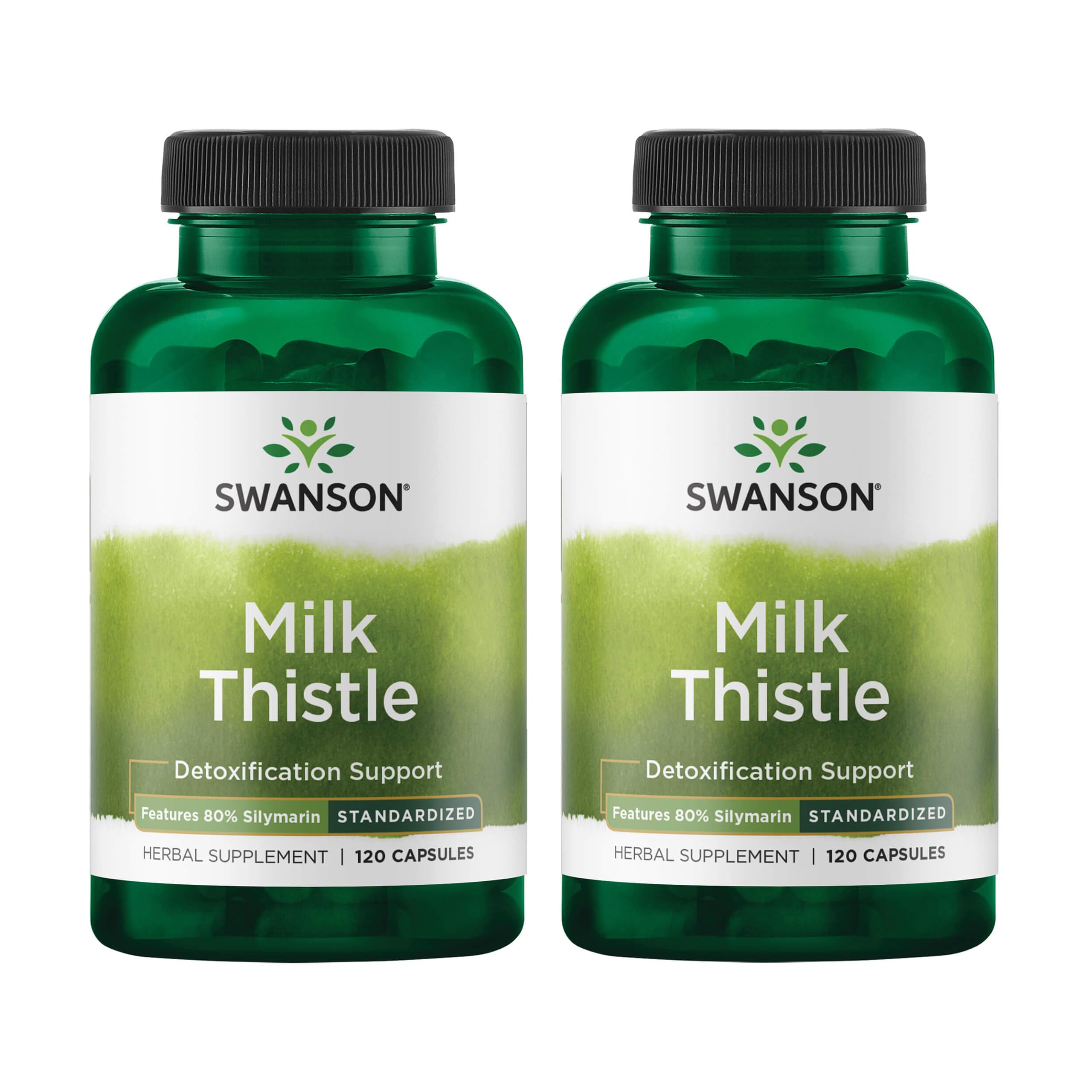 Swanson Milk Thistle (Standardized) (120 Capsules), 2 Pack 120 Count (Pack of 2)