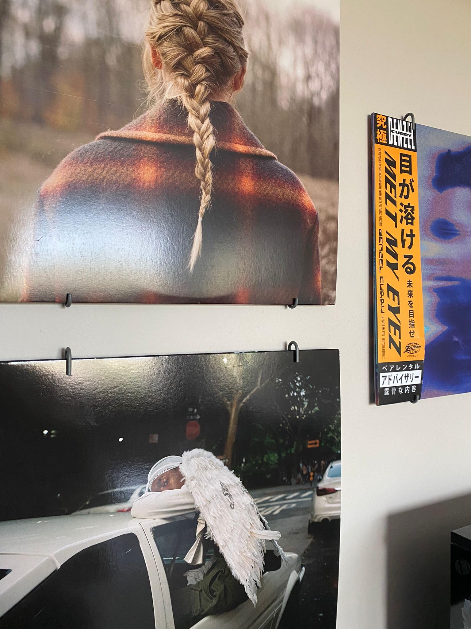 Générique Vinylis – 4 Supports Muraux Vinyle 33 Tours | Accroche et Présentoir pour Pochettes | Cadres Déco Pochette Disque | Rangement et Porte Vinyle Design | Métal Noir