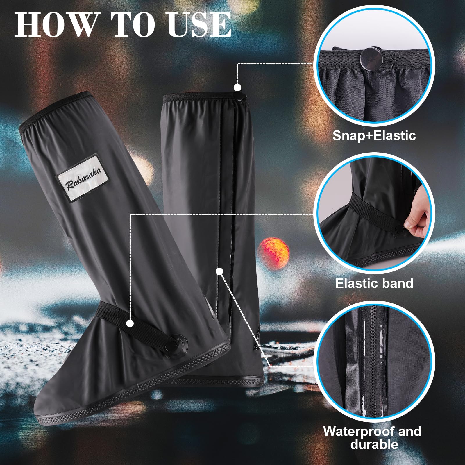 Surchaussures De Pluie Antidérapantes - Réutilisables - Housse Chaussures Bateau - Taille 1
