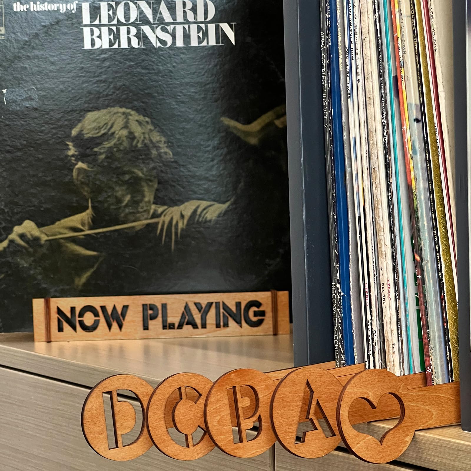 Y-II 29Pcs Vinyl Record Dividers Alphabetical Dividers Vinyl Records A-Z, Premium Wood Record Divider for Albums CD Bookshelf Dividers (Walnut wood