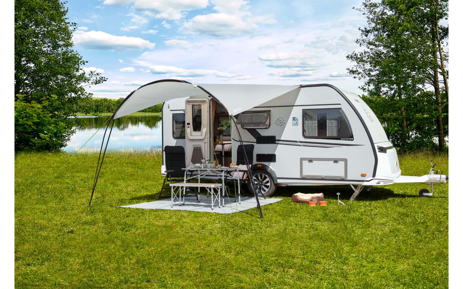 BERGER Calabria universelles Sonnensegel 2,80 x 3 m Wassersäule 3000 mm für Wohnwagen Bus Zelt Camping Outdoor