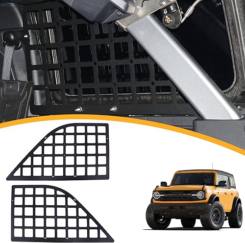 Miniatura 7 de BESTAOO Organizador de maletero de metal, panel Molle, ventana de carga trasera, estante interior de almacenamiento para Ford Bronco 2021 2022 2023