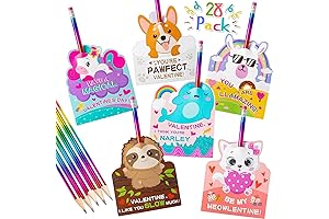 Haooryx Rainbow Pencil Valentine Cards - A Sweet Treat for Valentine's Day