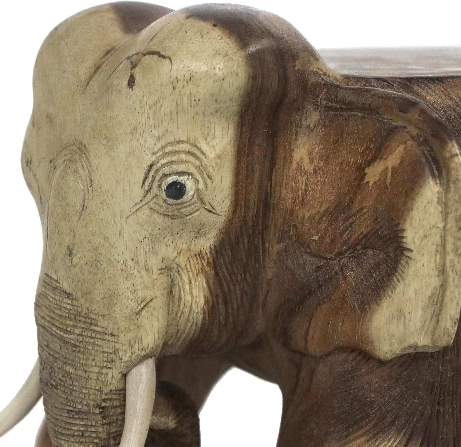 NOVICA Artisan Handmade Wood Stool Natural Elephant from Thailand 11.5 Inch Brown Furniture Stools Animal Themed [11.5in H x 11in W x 13.75in D] ' Elephant Relaxation' 11.5 Inch
