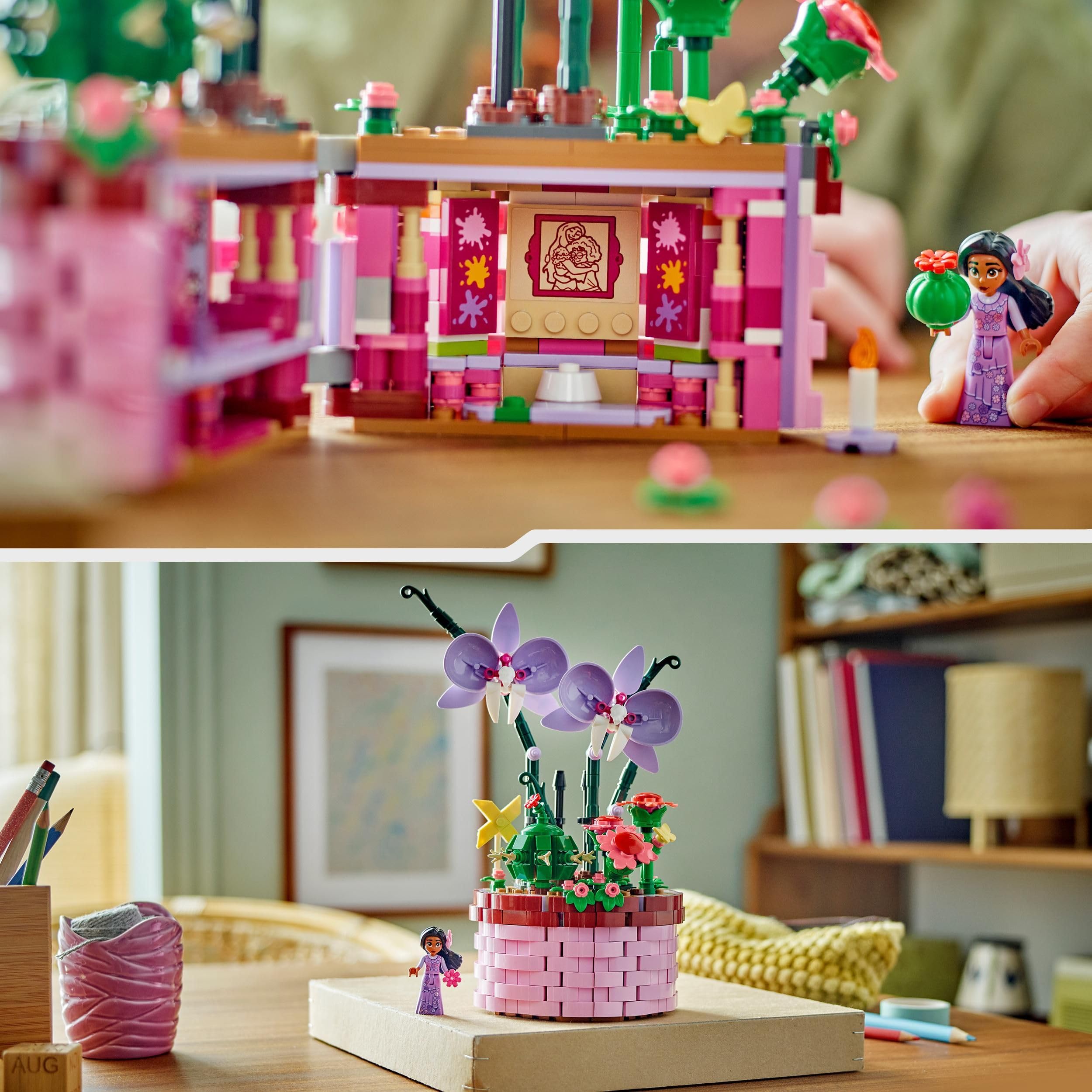 LEGO Disney Vaso di Fiori di Isabela, Giochi per Bambine e Bambini da 9 Anni in su con Mini Bambolina, Cesto Apribile, Orchidee e Cactus Giocattolo da Costruire, Idea Regalo dal Film Encanto 43237