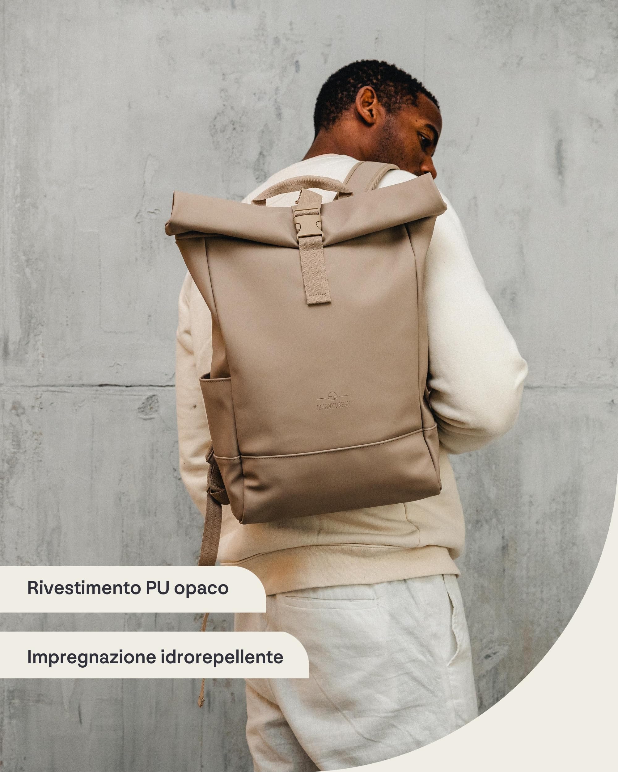 Johnny Urban Zaino Porta PC Donna e Uomo - Harvey Medium - Rolltop per Lavoro Viaggio Università - Scomparto per Laptop 16 Pollici - 15-18L - Idrorepellente