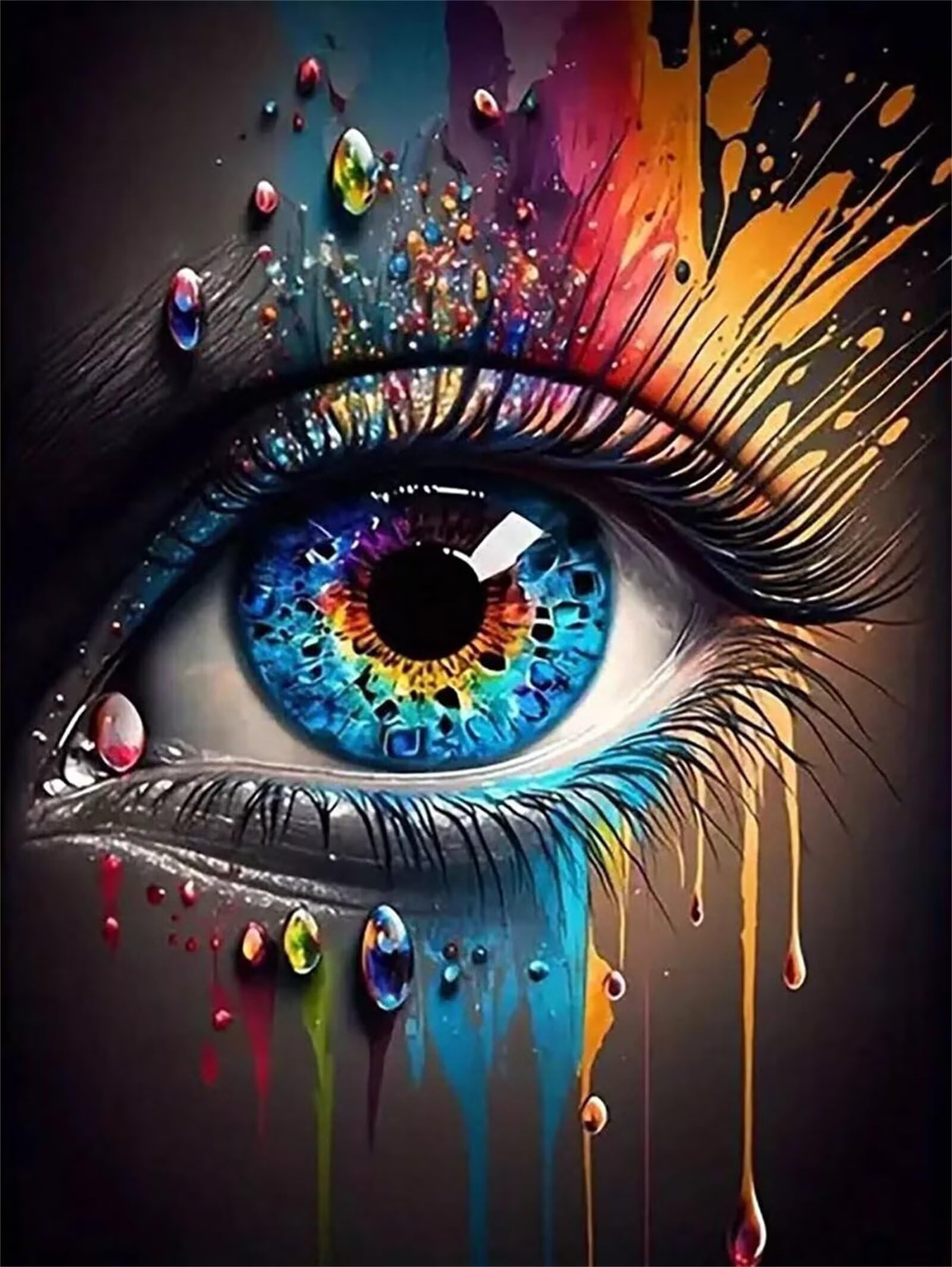 Puzzle 1000 elementów, kolorowe oko, puzzle dla dorosłych, 75 x 50 cm, puzzle edukacyjne, wyzwania, zabawka, 1000 elementów, puzzle dla dorosłych i dzieci