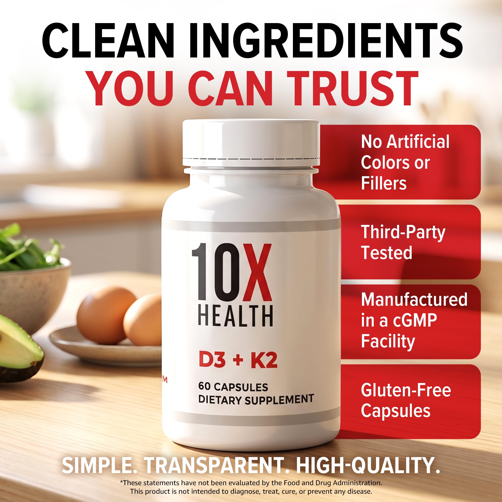 10X Health Vitamin D3 K2, 5000 IU D3 with K2 MK7, 60 Capsules — Amazon image 8