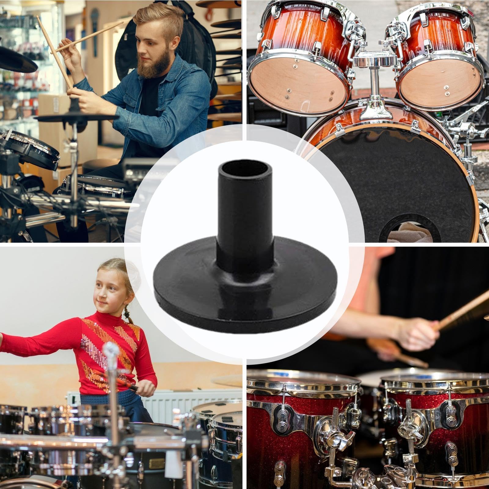 20 Stück Becken Ersatz Zubehör 3.7×2.6×1.1cm ABS Beckenhüllen Drum Trommelbeckenständer Drums Set Hüllen Drum Set Ärmel Professionelle Trommel Ärmel Für Schlagzeug Percussion Instrument