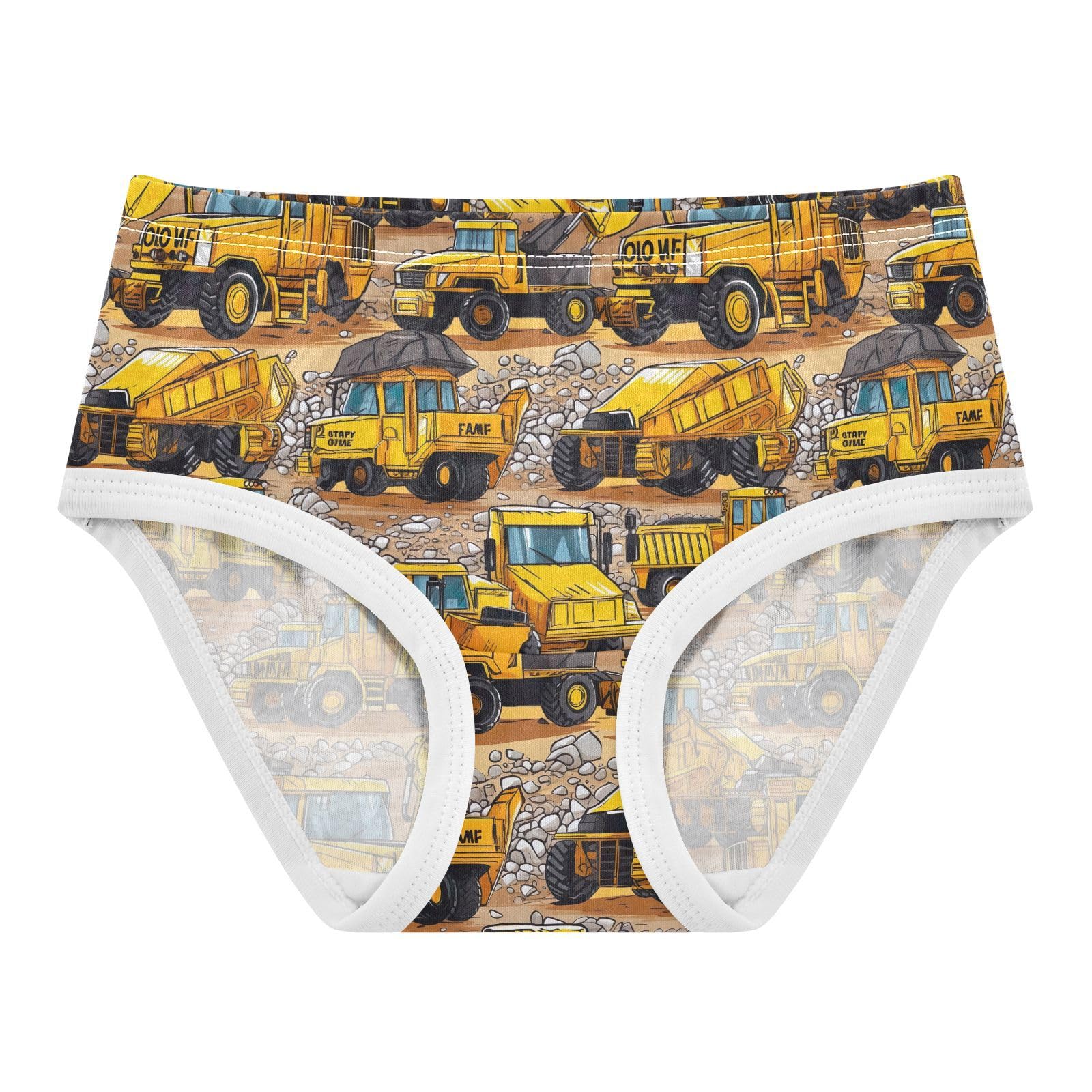 Cute Construction Vehicles Yellow Toddler Girlss Underwear 2T 202a3189