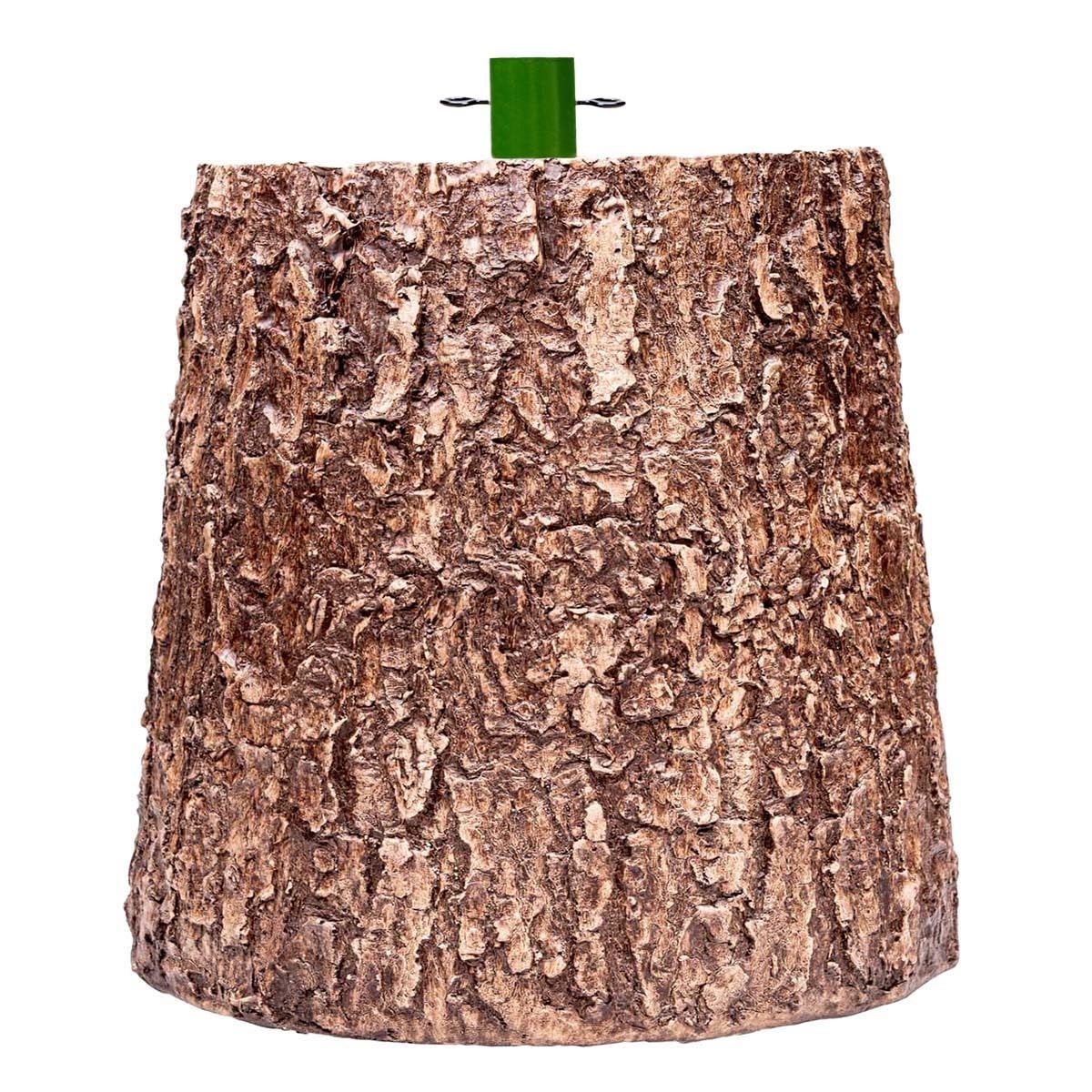 Nataland Base Tronco per Albero di Natale con Effetto Legno Naturale, Supporto Decorativo Robusto e Stabile con Aggancio Universale per Alberi Fino A 210 cm