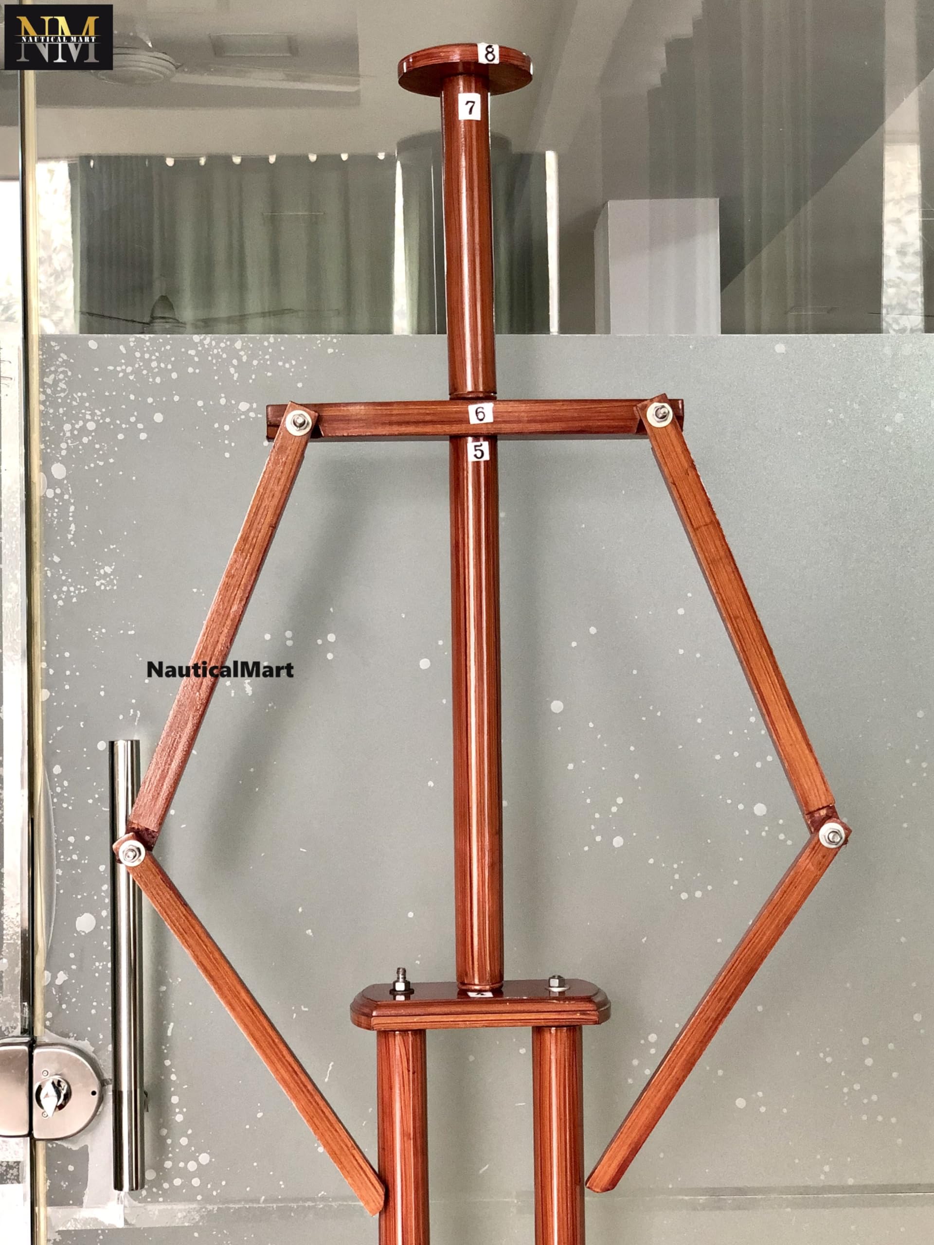 NauticalMart Medieval Full Suit of Armor Brown Wooden Display Stand Medieval Costume