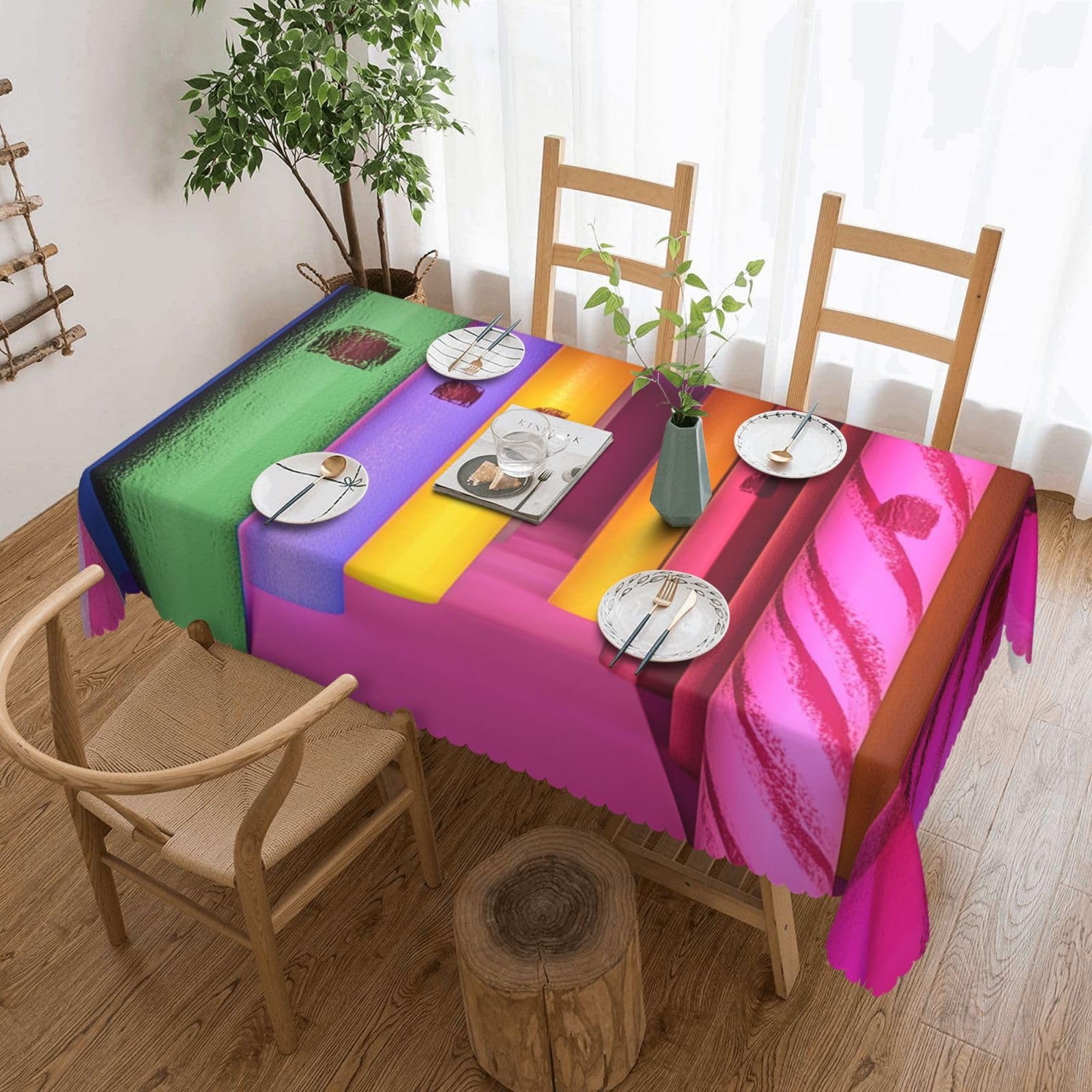 Nappe tissu 4D 137x182 cm Home Fashions pour table rectangulaire