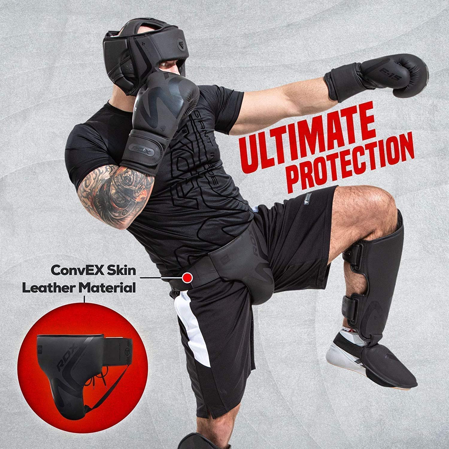 RDX Protezione inguinale per boxe, Muay Thai, Kickboxing e MMA, in pelle Maya Hide, per allenamento di arti marziali, da uomo, per sparring, taekwondo e grappling
