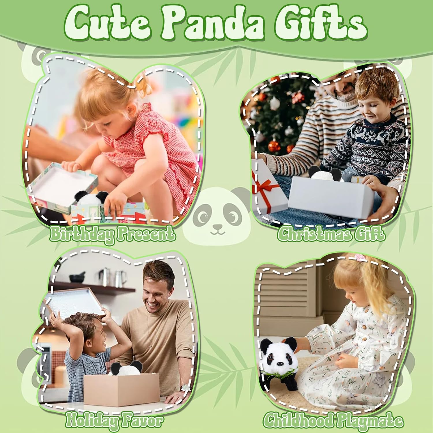 STAY GENT Electronic Panda Toy with Sound for 3+ Kids, Interactive Animated Plush Toy Panda Walking & Wiggling Ear, Educational Stuffed Animal Gifts for Toddlers Boys Girls Birthday Xmas